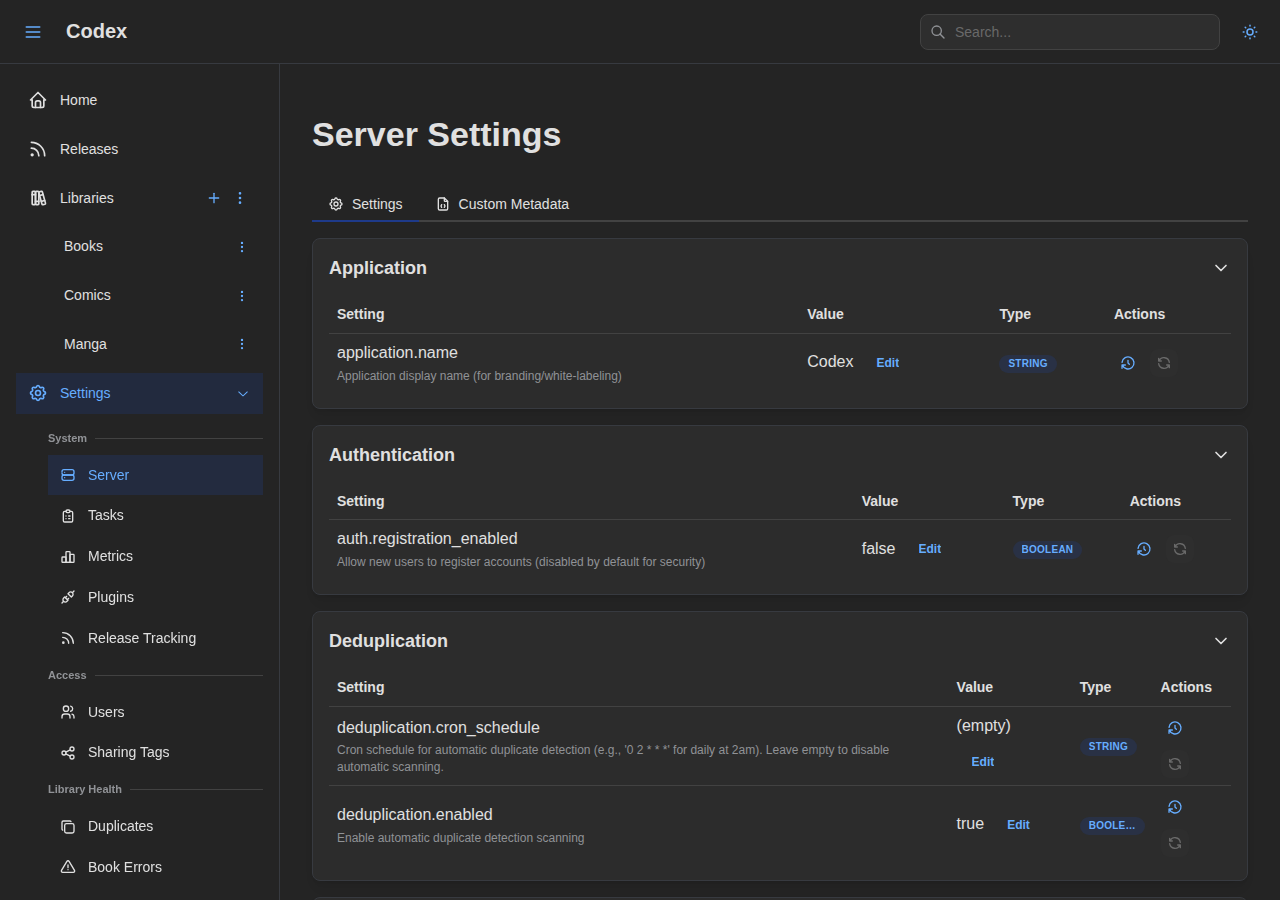Server Settings