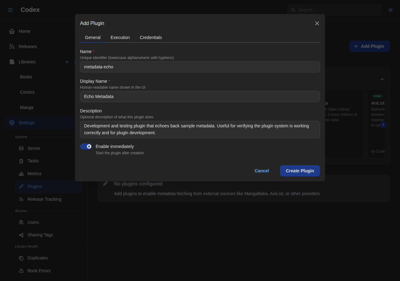 Add Echo Plugin - General